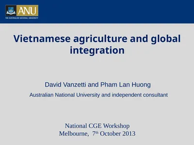 Vietnamese agriculture and global integration