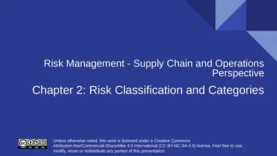 Risk Management - Supply Chain and Operations
