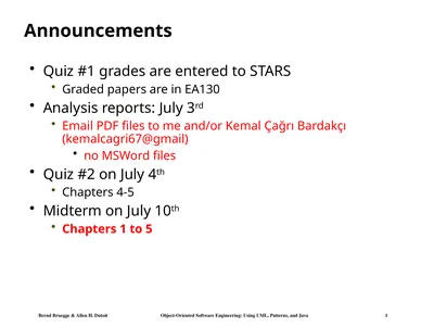 Announcements Quiz #1 grades are entered to STARS