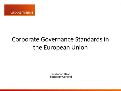 Corporate Governance Standards in the European