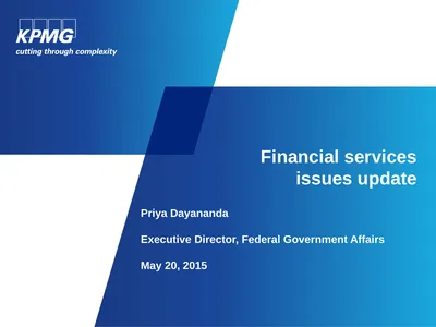 Financial services issues update Priya Dayananda