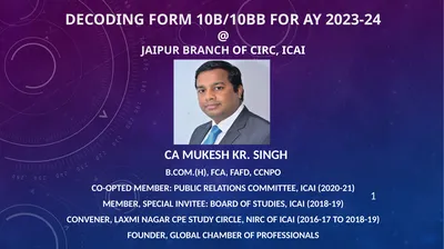 Decoding Form 10b/10bb for ay 2023-24 @ jaipur