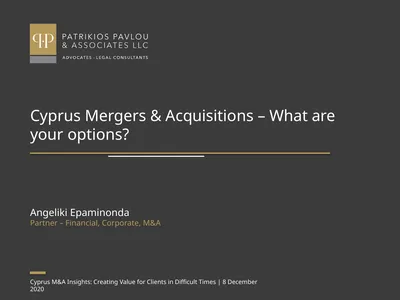 Cyprus Mergers & Acquisitions – What are your