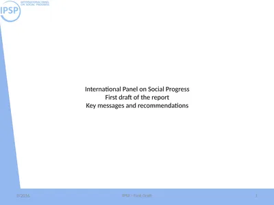 International Panel on Social Progress First draft