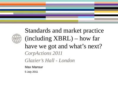 Standards and market practice (including XBRL) –