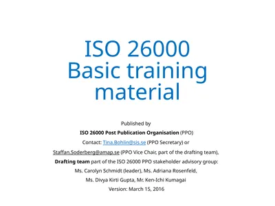 PPT-ISO 26000 Basic training material Published by ISO