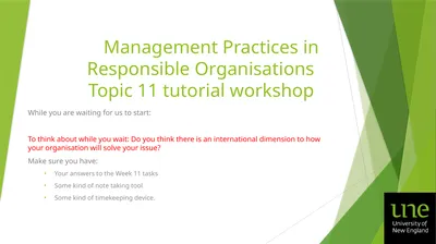 Management Practices in Responsible Organisations