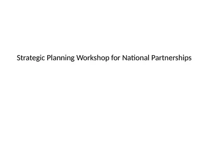 Strategic Planning Workshop for National
