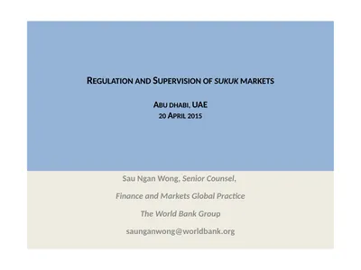 Regulation and Supervision of sukuk markets Abu
