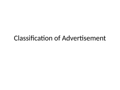 Classification of Advertisement Classification