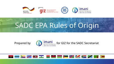 Prepared by for GIZ for the SADC Secretariat SADC