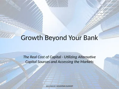 Growth Beyond Your Bank The Real Cost of Capital -