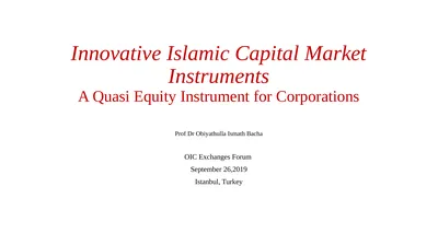 Innovative Islamic Capital Market Instruments A