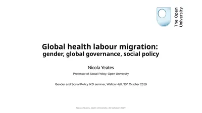 Global health labour migration: gender, global