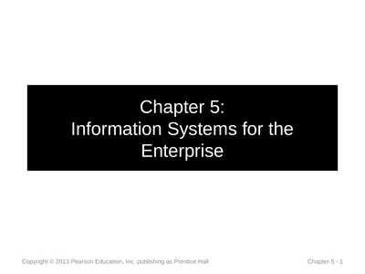 Chapter 5: Information Systems for the Enterprise