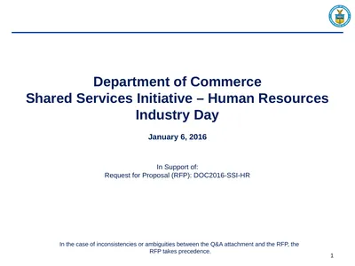 Department of Commerce Shared Services Initiative