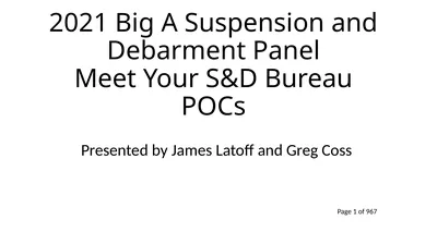 2021 Big A Suspension and Debarment Panel Meet