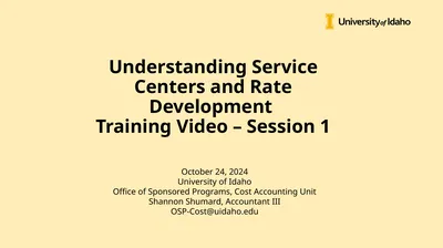 Understanding Service Centers and Rate Development