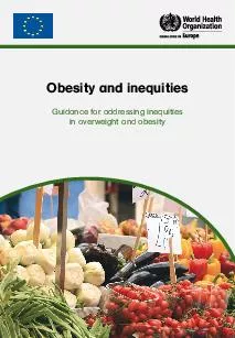 Obesity and inequitiesGuidance for addressing inequities