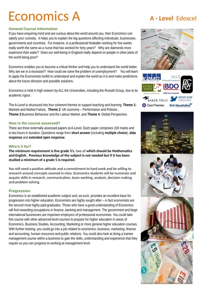 Economics A A - Level Edexcel General Course