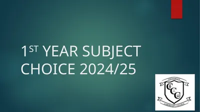 1ST YEAR SUBJECT CHOICE 2024/25 CORE JUNIOR CYCLE