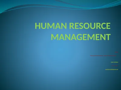 HUMAN RESOURCE MANAGEMENT Unit-6 Training and
