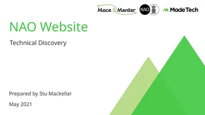 NAO Website Technical Discovery Prepared by Stu