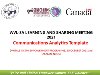 WVL-SA LEARNING AND SHARING MEETING 2021