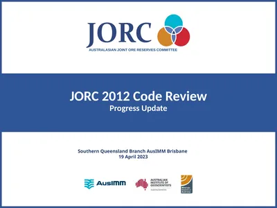 JORC 2012 Code Review Progress Update AUSTRALASIAN