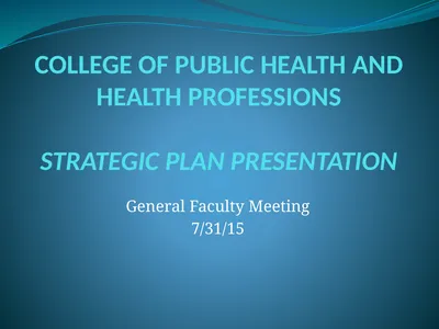 COLLEGE OF PUBLIC HEALTH AND HEALTH PROFESSIONS