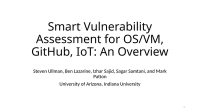 Smart Vulnerability Assessment for OS/VM, GitHub,