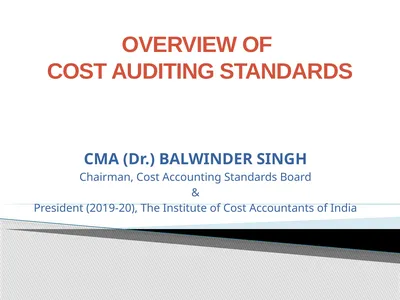 overview of cost auditing standards CMA (Dr.)