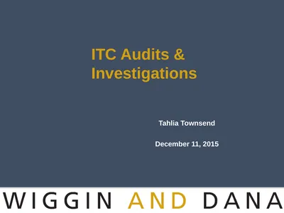 ITC Audits & Investigations Tahlia Townsend