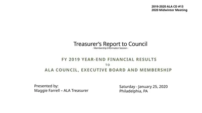 Treasurer’s Report to Council - Membership