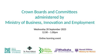 Crown Boards and Committees administered by