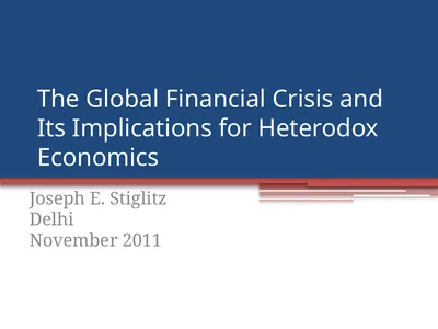 The Global Financial Crisis and Its Implications