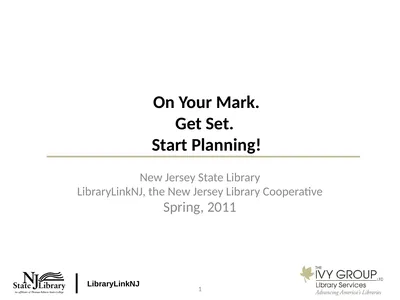 1 On Your Mark. Get Set. Start Planning! New
