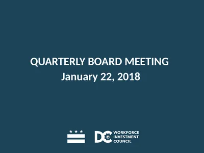 QUARTERLY BOARD MEETING January 22, 2018 CALL TO