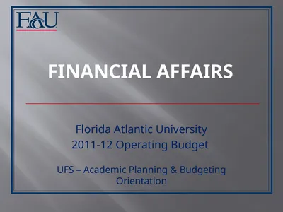 Financial Affairs Florida Atlantic University