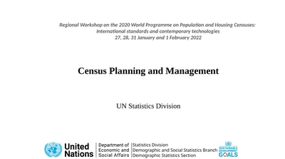 Census Planning and Management UN Statistics