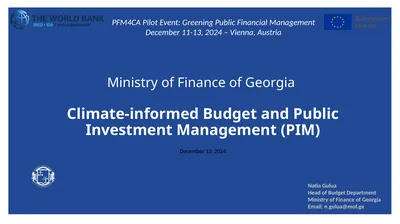 Ministry of Finance of Georgia Climate-informed