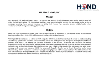 ALL ABOUT HOND, INC. Mission As a non-profit ,Fair
