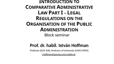 Introduction to Comparative Administrative Law