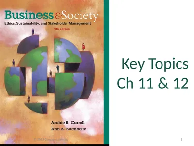 Key Topics Ch 11 & 12 © 2015 Cengage Learning