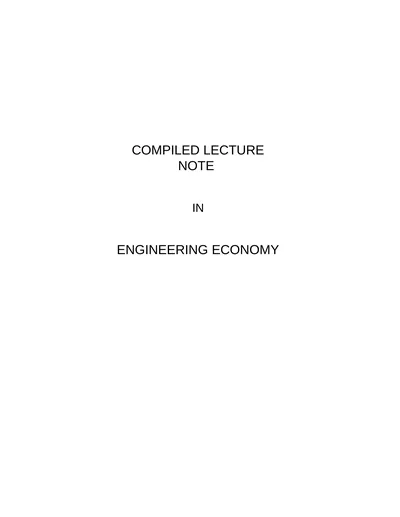 COMPILED LECTURE NOTE IN ENGINEERING ECONOMY 2