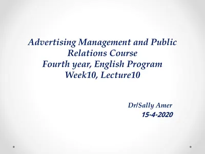 Advertising Management and Public Relations Course