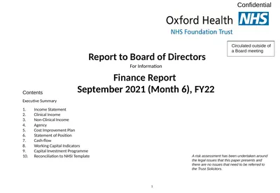 Report to Board of Directors For Information