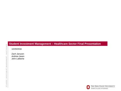 Student Investment Management – Healthcare Sector