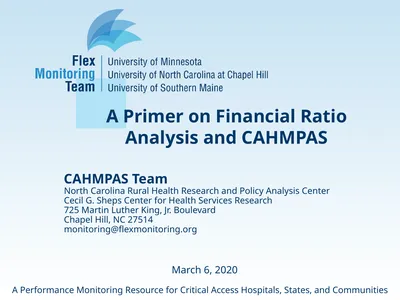 A Primer on Financial Ratio Analysis and CAHMPAS