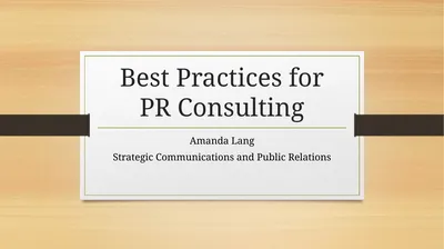 Best Practices for PR Consulting Amanda Lang
